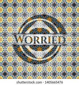 Worried arabesque badge. arabic decoration.