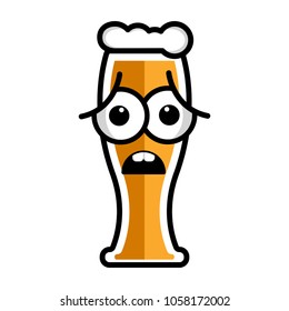 Worried beer cartoon character