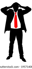 worried businessman, vector 