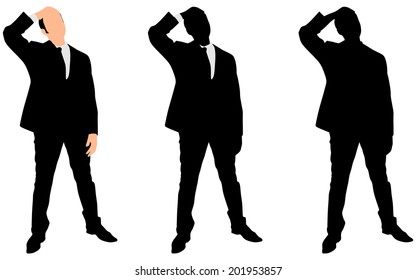 worried businessman, vector 