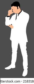 worried businessman, vector 