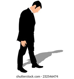 Worried businessman, vector 