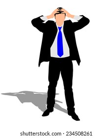 worried businessman, vector 