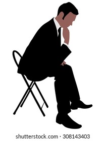 worried businessman, vector