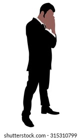 Worried businessman, vector 