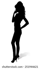 worried businesswoman, vector 