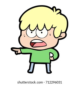 besorgter Cartoon-Junge