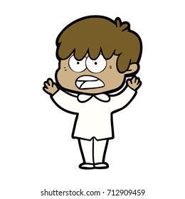 niño de caricatura preocupado