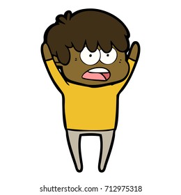 niño de caricatura preocupado