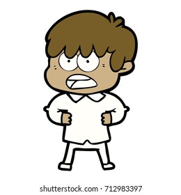 besorgter Cartoon-Junge