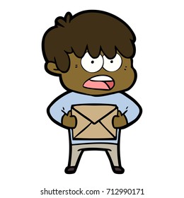 worried cartoon boy