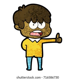 niño de caricatura preocupado