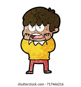 besorgter Cartoon-Junge