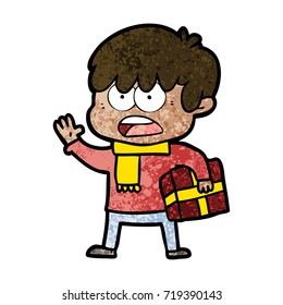 besorgter Cartoon-Junge