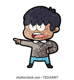 niño de caricatura preocupado