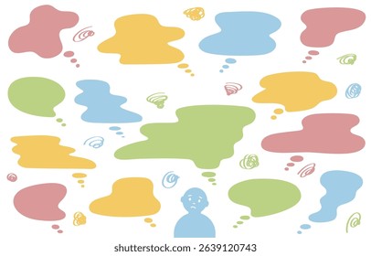 Worried and confused thought bubbles (colorful)