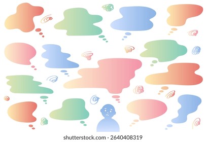 Worried and confused thought bubbles (Colorful Gradient)