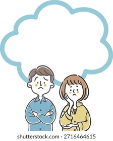Worried couple copy space vector