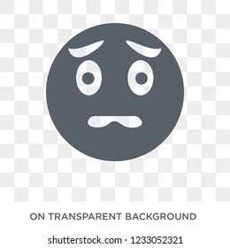 Worried emoji icon. Worried emoji design concept from Emoji collection. Simple element vector illustration on transparent background.
