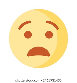 Diseño de Vector emoji preocupado, icono premium aislado sobre fondo blanco