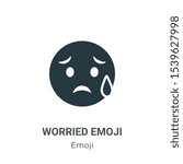 Worried emoji vector icon on white background. Flat vector worried emoji icon symbol sign from modern emoji collection for mobile concept and web apps design.