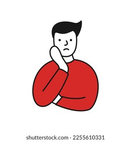 Besorgnis erregender Ausdruck Flat People-Figuren arbeiten in der Design-Illustration zu Hause