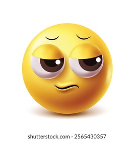 Worried face emoji vector character. Worry clipart 3d emoticon like bothered, anxiety, stress, upset and confused facial expression in white background. Vector illustration worried clip art emoji.
