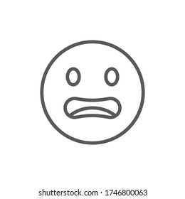 Worried Face Emoticon Vector Icon Symbol Isolated On White Background