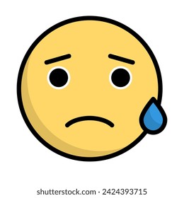 Worried face icon. Worrying face. Vector.