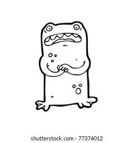 worried frog cartoon