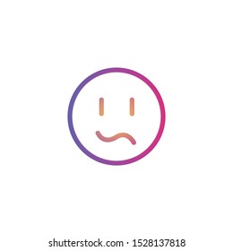 Worried  - Line Vector Icon