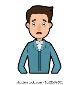 Worried man cartoon