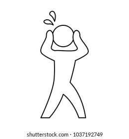 Worried man pictogram icon vector illustration graphic design