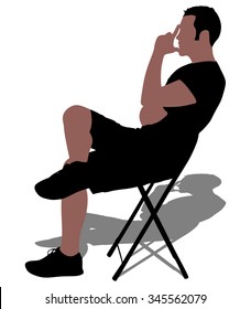 Worried man, vector 