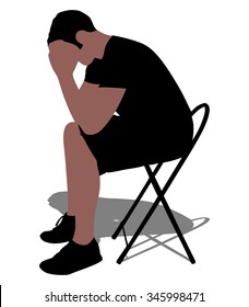 Worried man, vector 