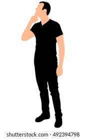 Worried man, vector 