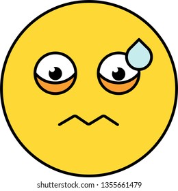 Worried, nervous emoji vector illustration