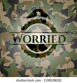 Worried on camouflage texture
