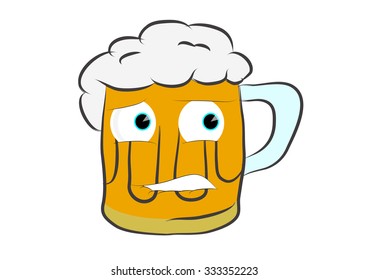 Worried pint of beer
