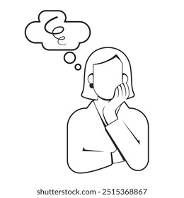 Preocupada com a pose de um funcionário de escritório. Estressada frustrada, exausta empresária de cabeça erguida por causa da dor no local de trabalho. Síndrome de burnout profissional ou de mulher com resolução de problemas. Ilustração vetorial