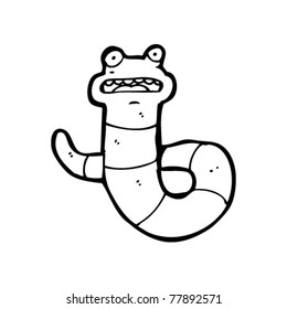 caricatura de serpiente preocupada