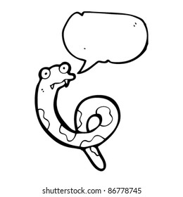 caricatura de serpiente preocupada