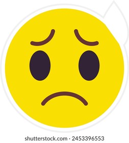 Worried vector icon. Can be used for printing, mobile and web applications.