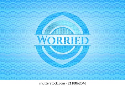 Worried water representation badge background. Vector Illustration. Detailed. 