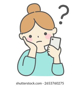 Mulher preocupada enfrentando problemas com smartphones ou Internet