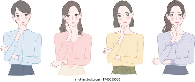 
Worried woman wearing office casual