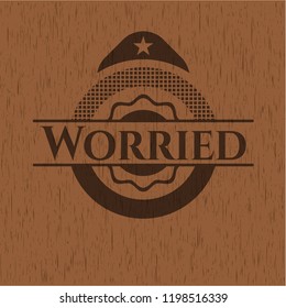 Worried wood emblem. Retro