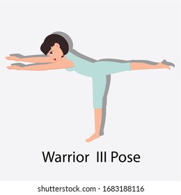 Worrier yoga pose concept. Creative idea design. Flat vector illustration for template, brochure or presentation.