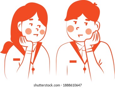 The worries and gaze of male and female teenagers.