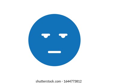 Worry face emoji blue icon